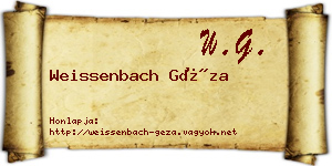 Weissenbach Géza névjegykártya