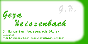 geza weissenbach business card